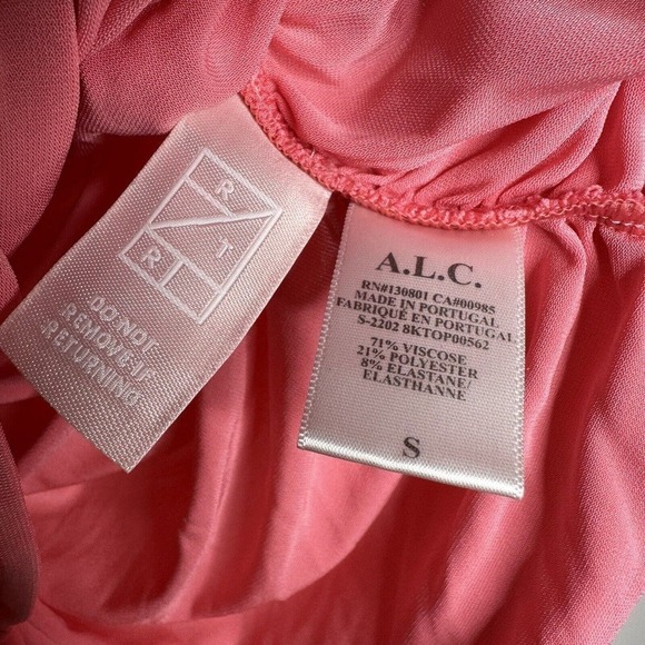A.L.C. Ruched Adley Ruched Viscose Tank Top Racerback Womens Pink Size Small - Picture 5 of 7